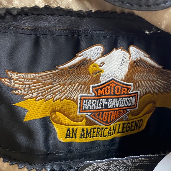 Harley-Davidson size large Brown Leather Bomber Jacket Riding Gear Lady Rider - Picture 13 of 16